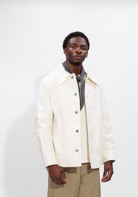 Ecru AMI PARIS Overshirts WORKER BUTTONED JACKET - large