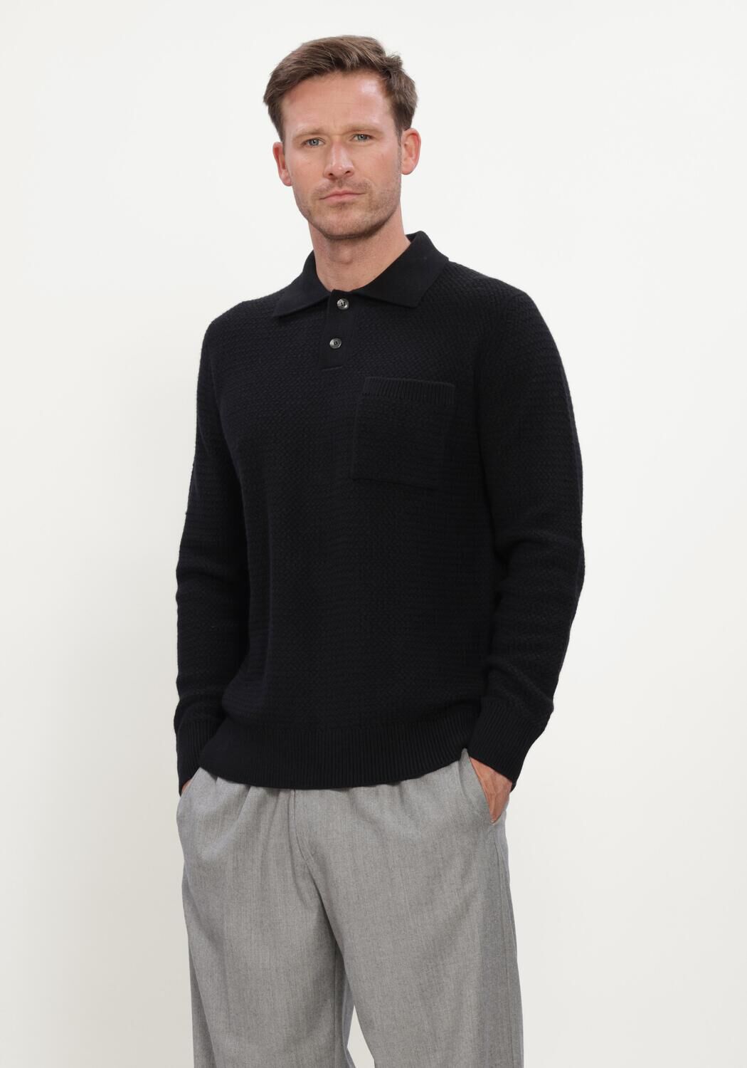 Zwarte FILIPPO DE LAURENTIIS Trui POLO ML - large