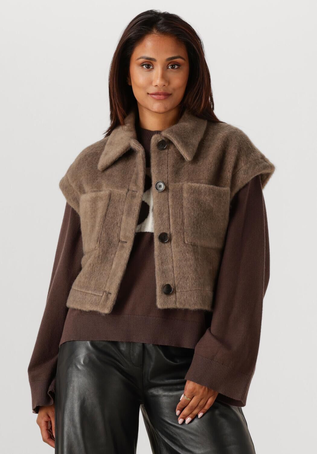 Studio AR Bodywarmer Exclusives Plume, Maat: 42, Kleur: Bruin