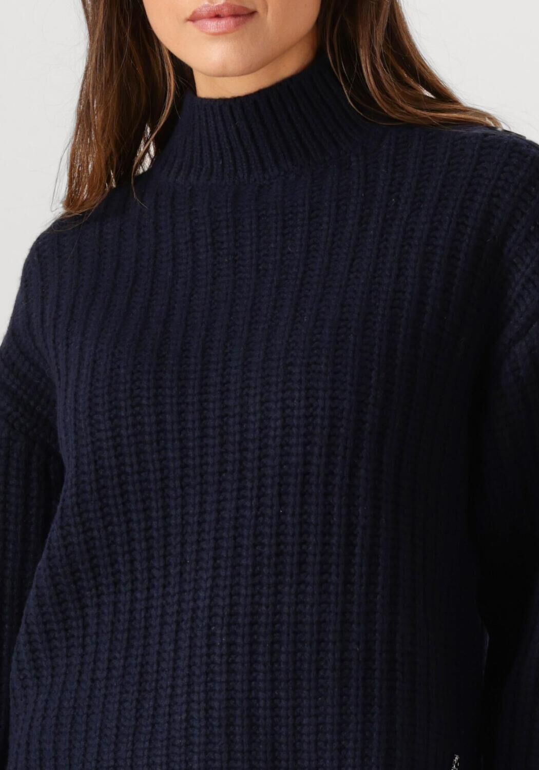 Blauwe DANTE6 Trui ADOUNA BUTTON WOOL SWEATER - large