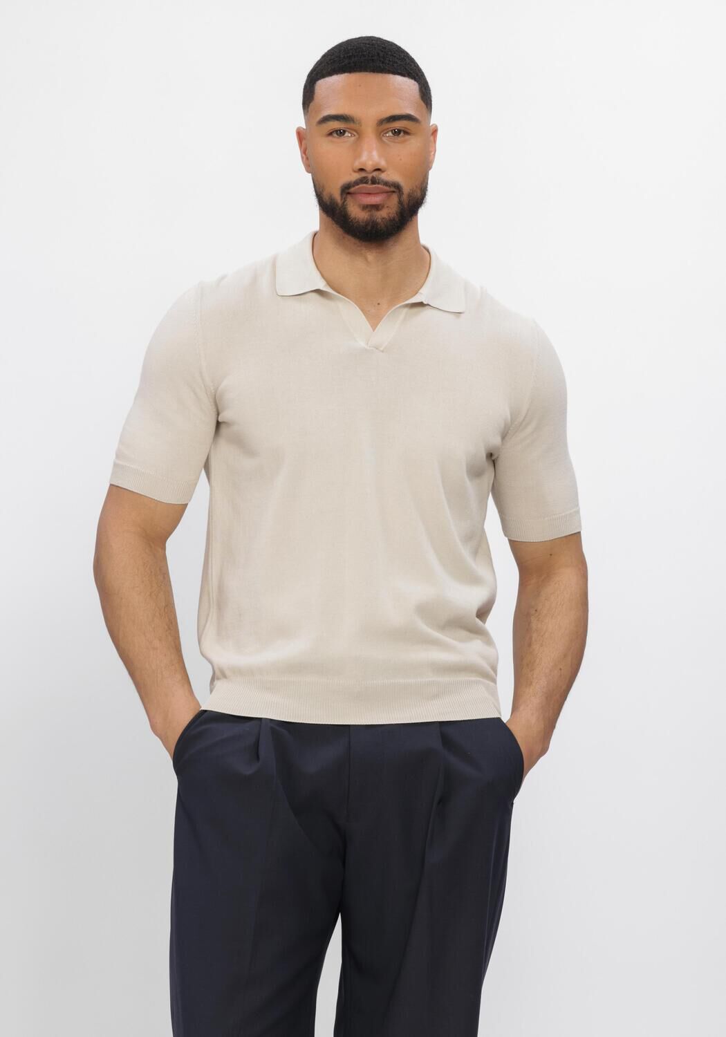 Beige GRAN SASSO Polo TENNIS S/SLV SKIPPER - large