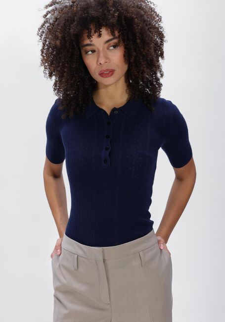 Donkerblauwe HERSKIND Blouses CYENNA KNIT BLOUSE - large