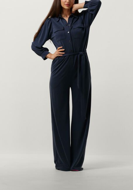 Donkerblauwe SUMMUM Jumpsuit JUMPSUIT WASHED MODAL PIQUE - large