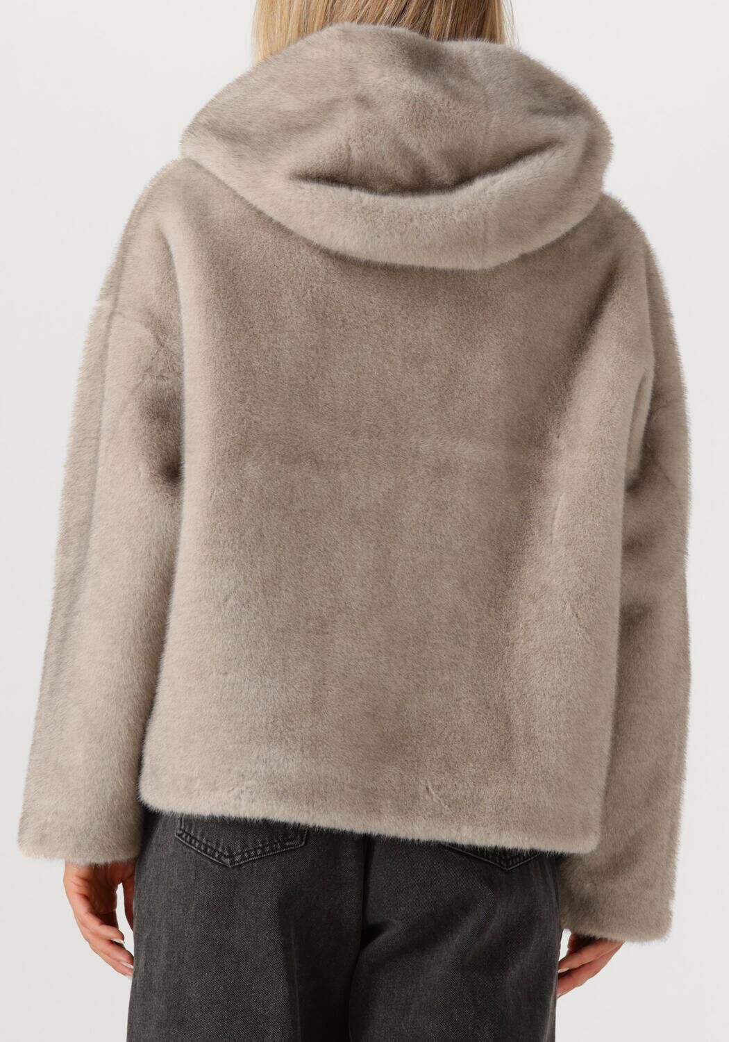 Lichtgrijze STUDIO AR Faux fur jas RUBY - large
