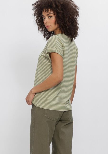 Groene LUISA CERANO T-shirt LEINEN RINGEL T-SHIRT - large