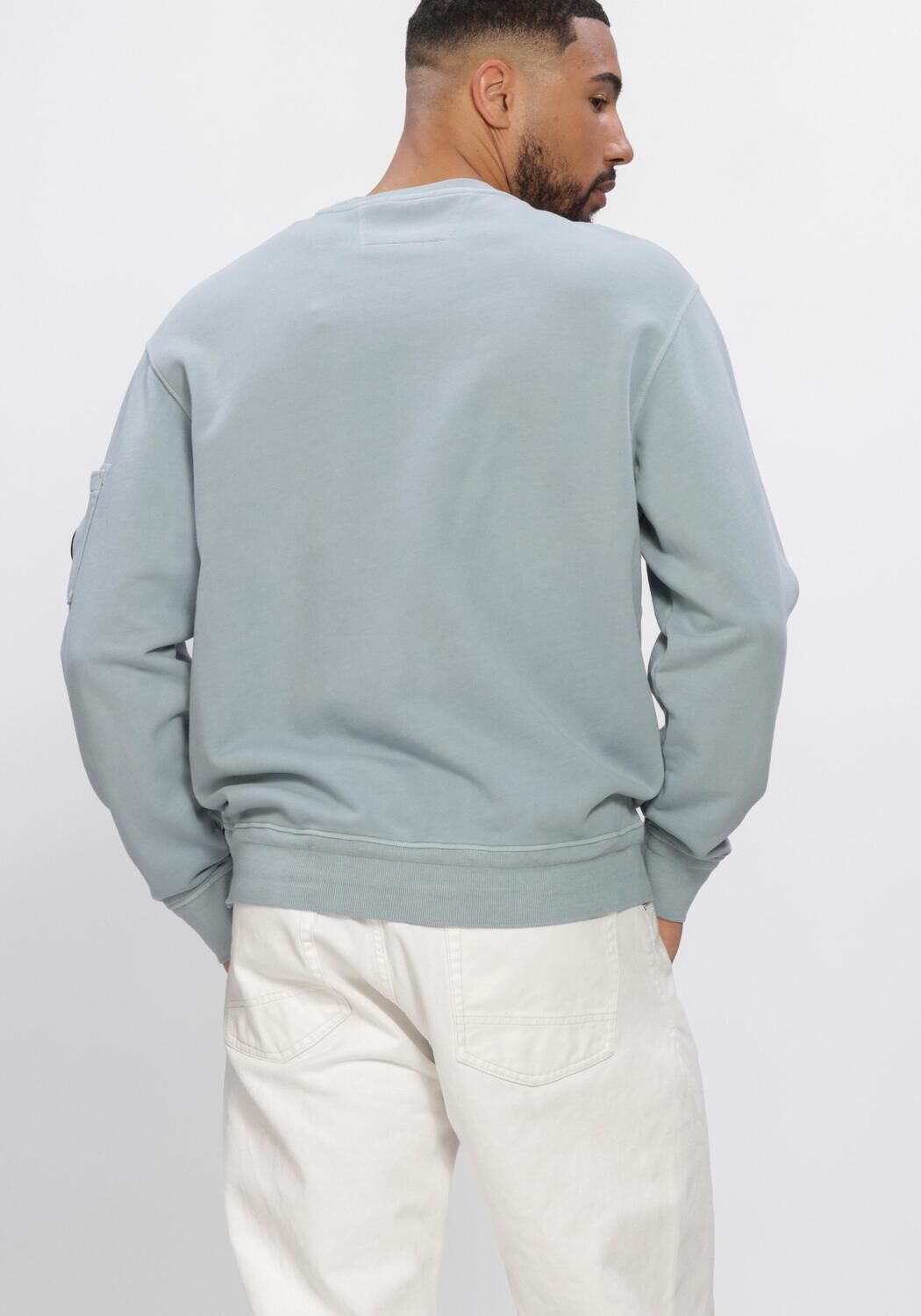 Donkerblauwe CP COMPANY Sweater COTTON DIAGONAL FLEECE CREWNECK LENS SWEATSHIRT - large