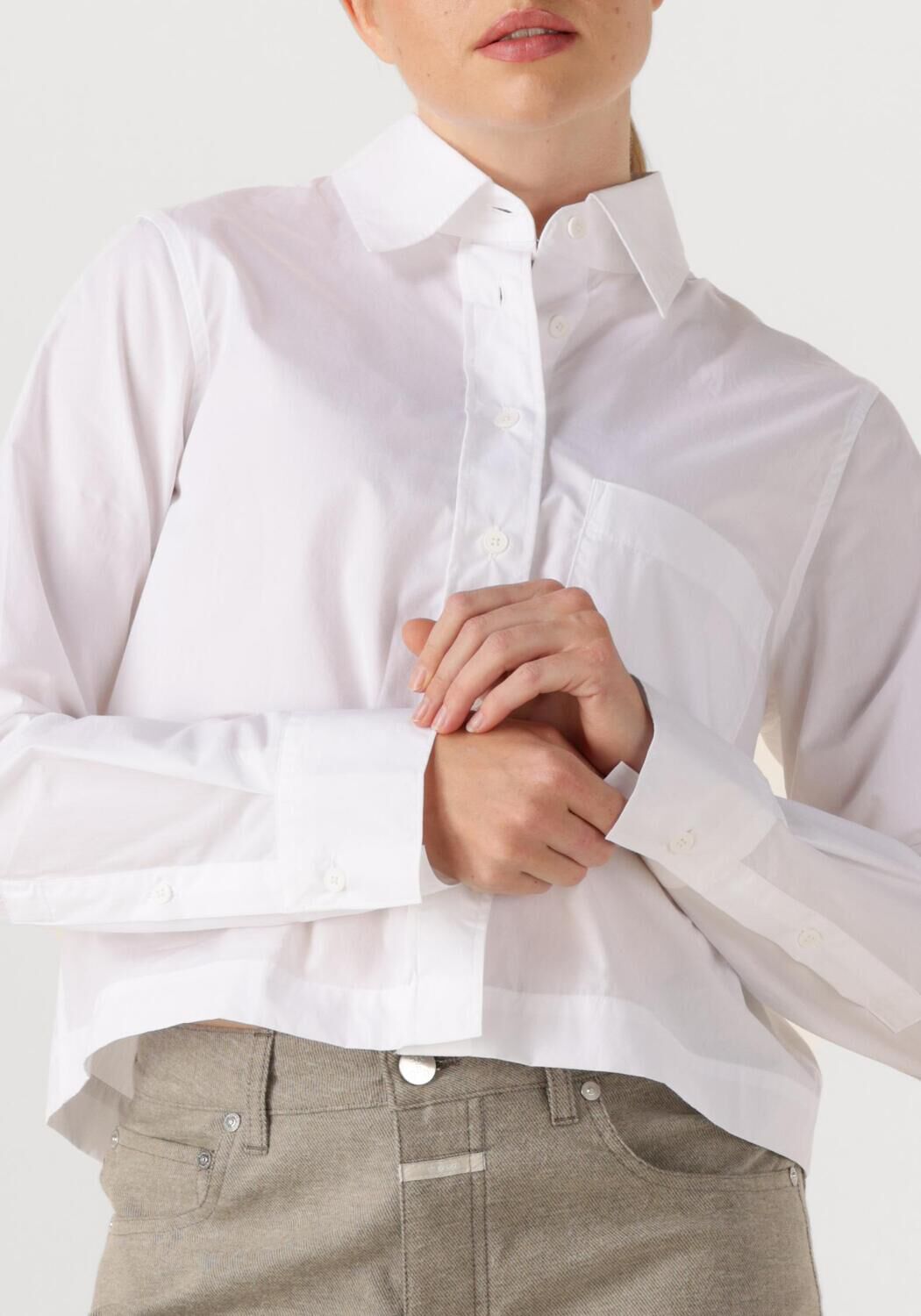 Witte CLOSED Blouses CROPPED CLASSIC SHIRT - large