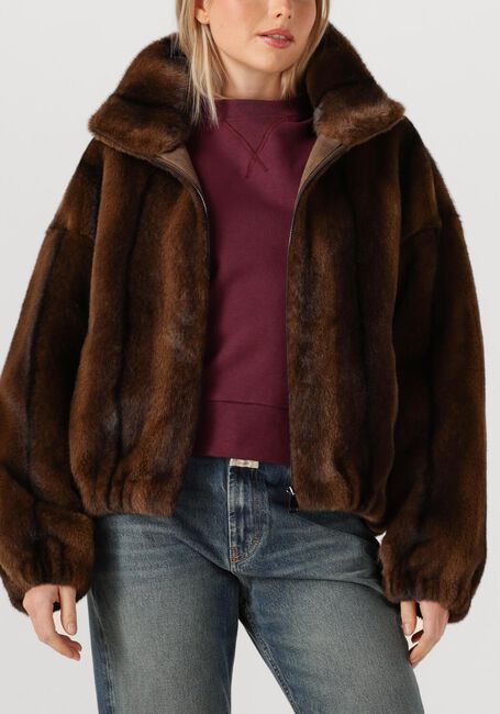 Bruine ALTER EGO Faux fur jas ALLY - large