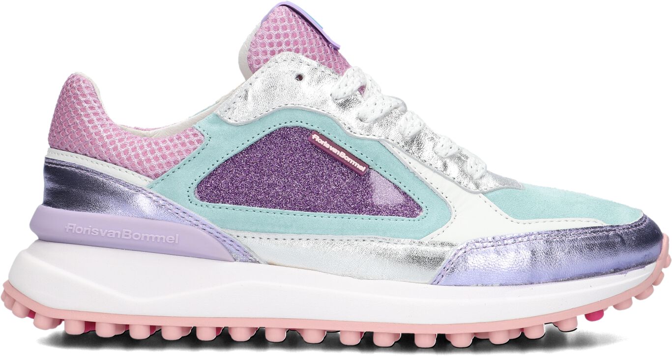 Floris van Bommel Lage Sneakers Dames Sfw-10107, Maat: 35, Materiaal: Leer, Kleur: Paars