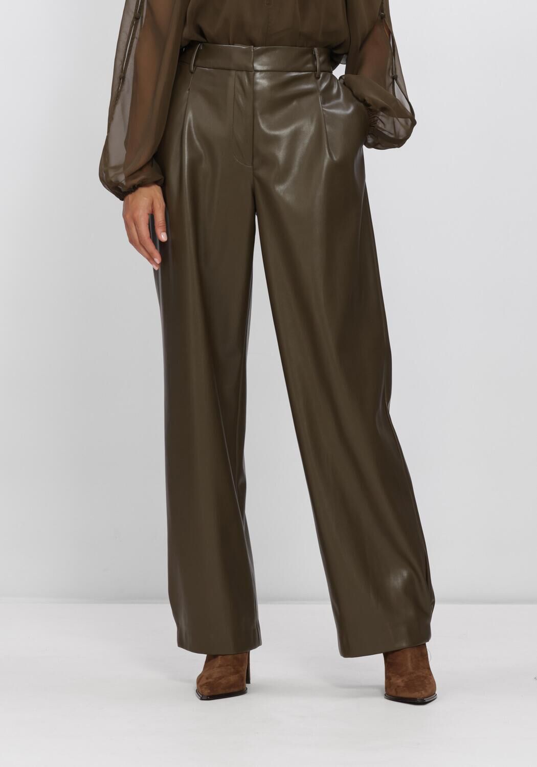 Dante6 Dante6 Wijde Broek Dames Minora Faux Leather Barrel Pants