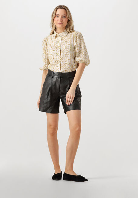Zwarte CO'COUTURE Korte broek PHOEBECC LEATHER PLEAT SHORTS - large
