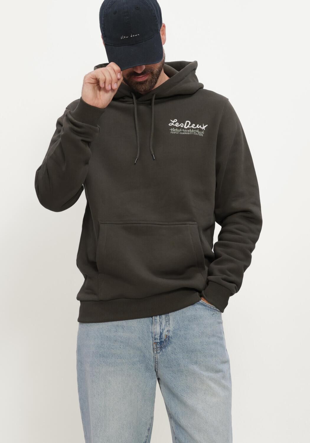 Groene LES DEUX Trui RURAL HOODIE - large