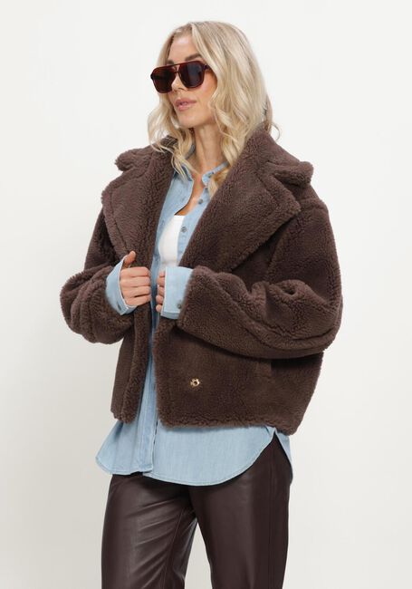 Bruine ALTER EGO Teddy jas JUDY TEDDY WOOL JACKET - large