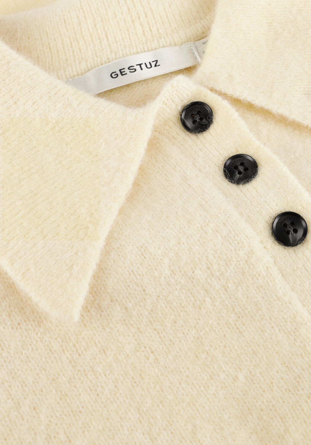 Creme GESTUZ Trui GZALPHA SS POLO PULLOVER - large