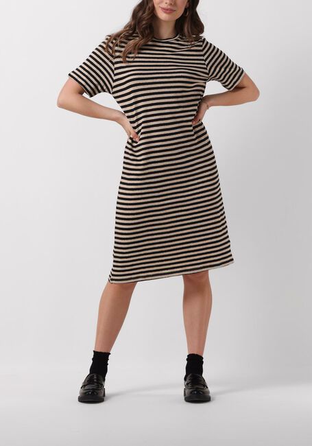 Zwarte PENN & INK Midi jurk DRESS STRIPE - large