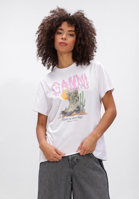 Witte GANNI Tops & T-shirts BASIC COTTON JEESEY T SHIRT - large