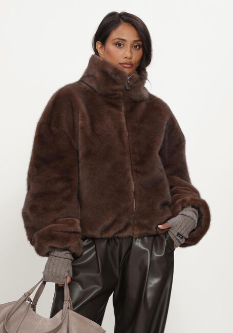 Bruine ALTER EGO Jack ALLY FAUX MINK JACKET - large