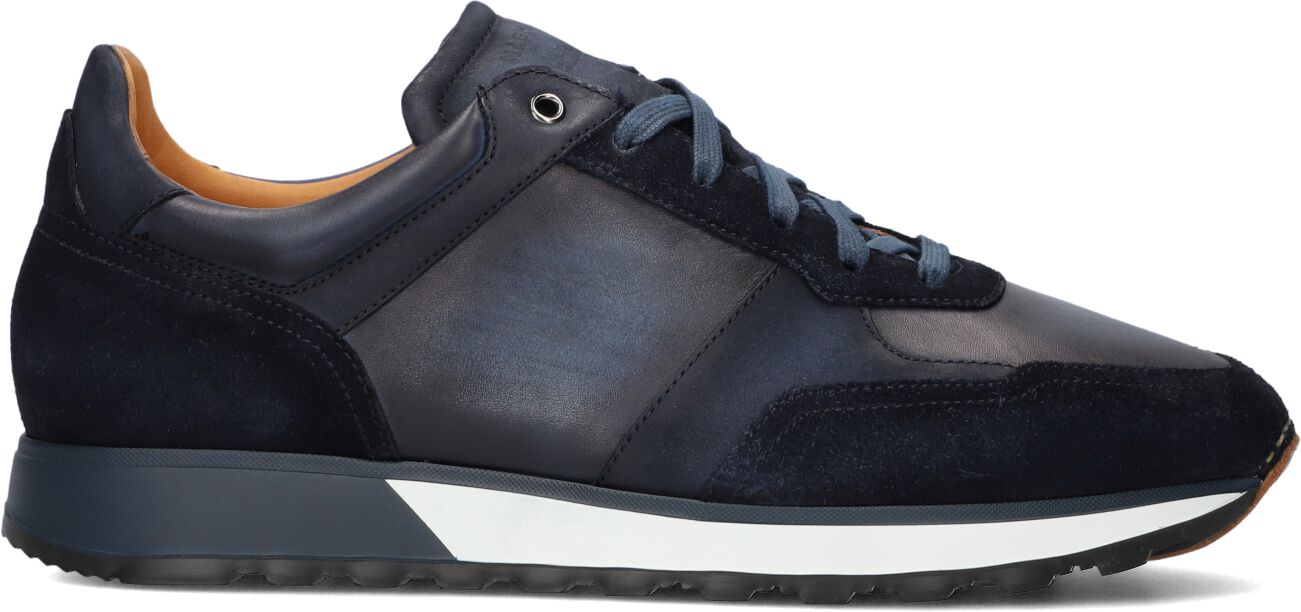 Magnanni Lage Sneakers Heren Combi Runner, Maat: 42, Materiaal: Leer, Kleur: Blauw