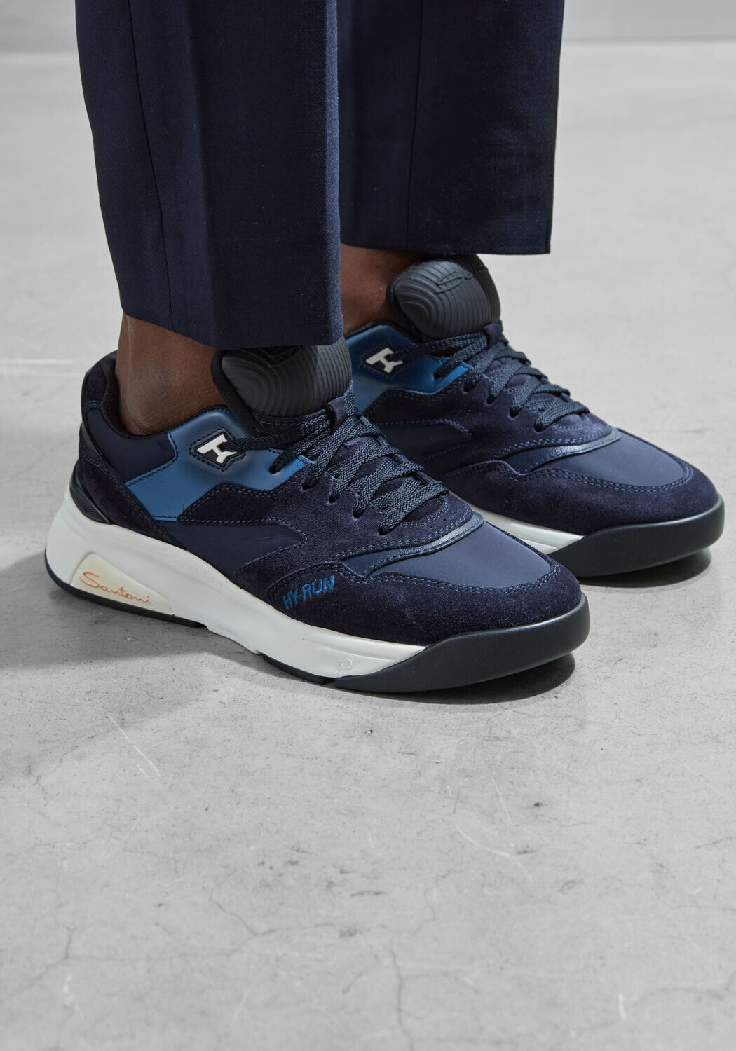 Blauwe SANTONI Lage sneakers COMBI HY-RUN SNEAKER - large