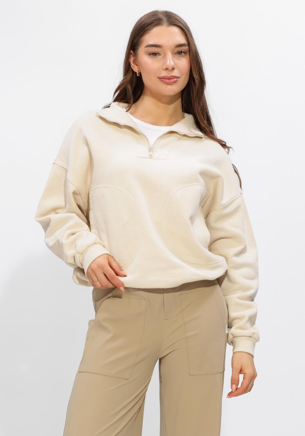 Penn & Ink Sweater Dames Sweater, Maat: L, Kleur: Beige afbeelding 1