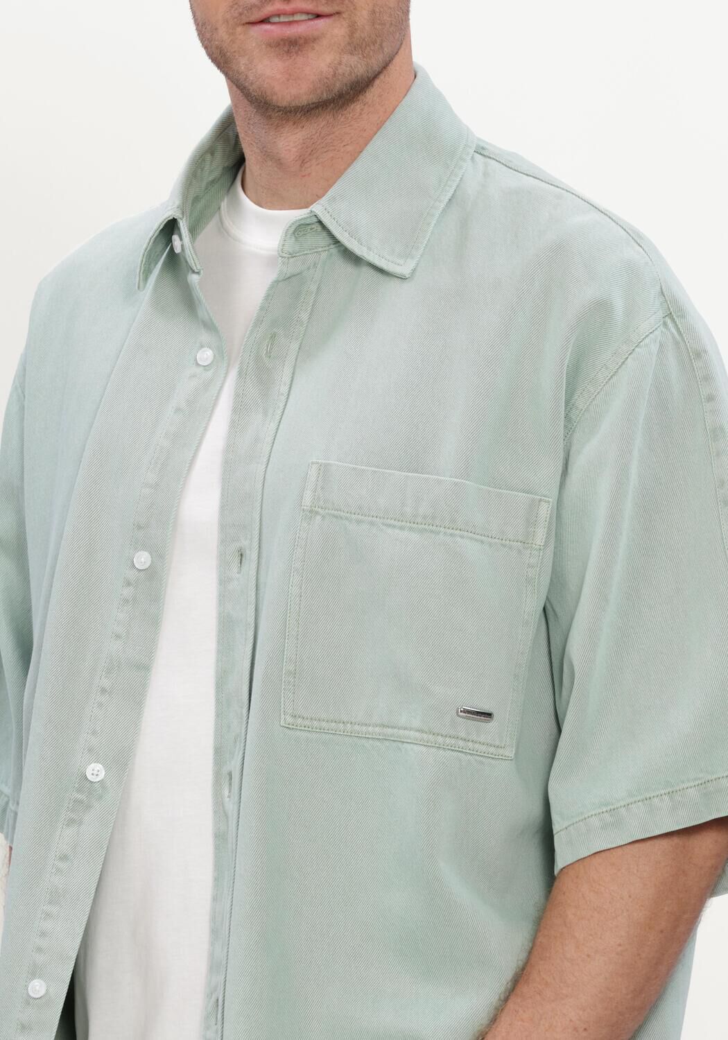 Mint NEW AMSTERDAM SURF ASSOCIATION Casual overhemd DENIM SHORT SLEEVE BUTTON-UP - large