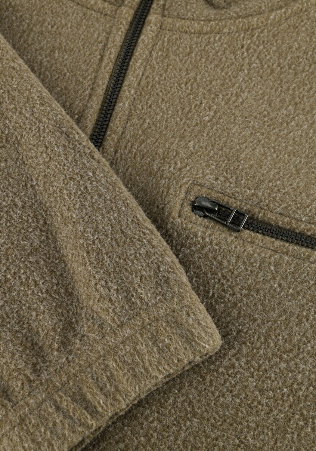 Olijf FOR&Eacute;T Trui ELM HALF ZIP SWEATSHIRT - large