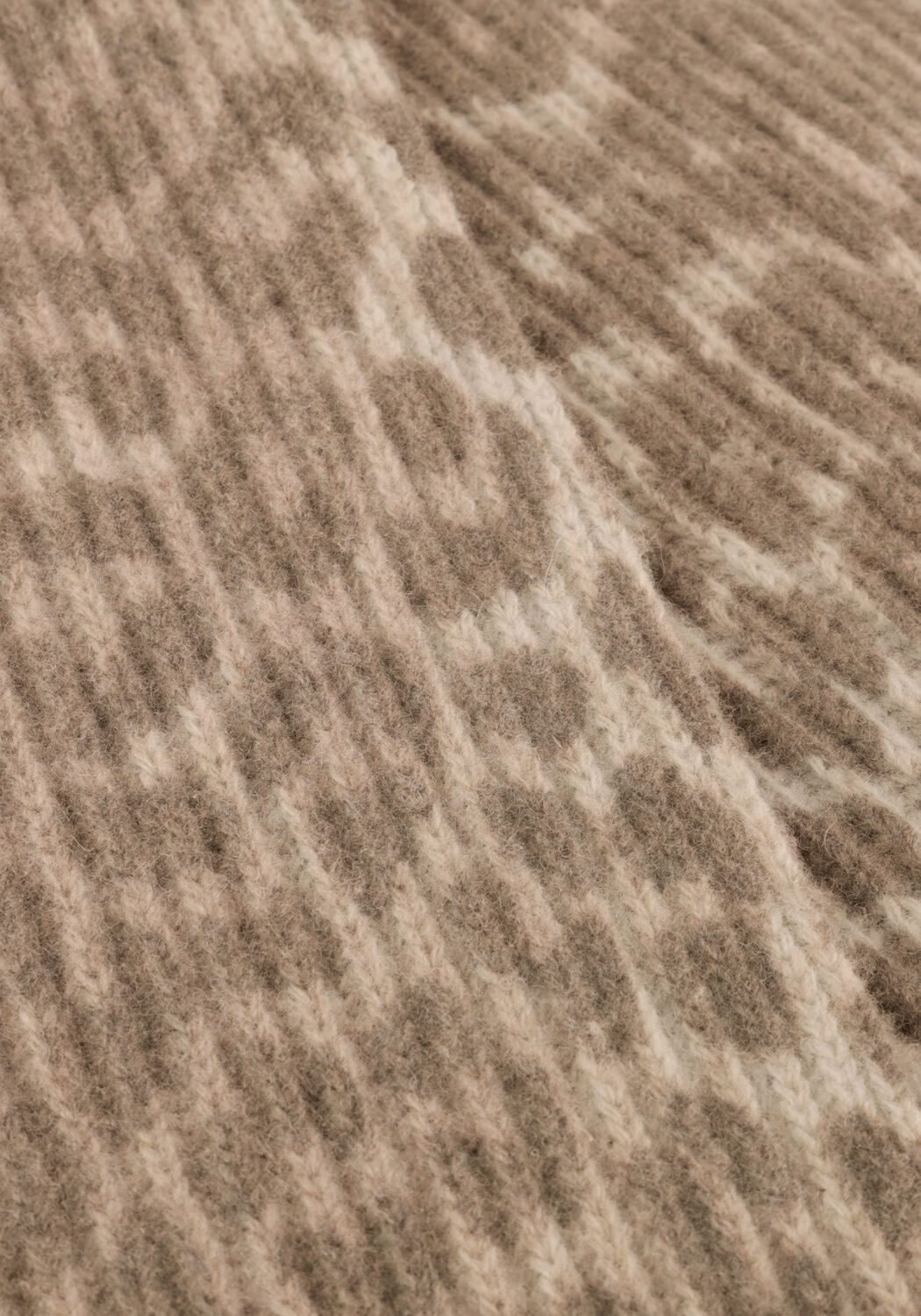 Beige GANNI Sjaal GRAPHIC WOOL KNIT SCARF - large