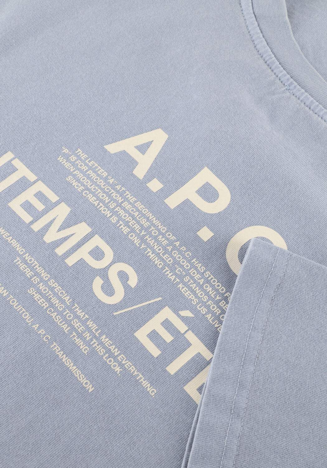Lichtblauwe APC T-shirt T-SHIRT PRINTEMPS 26 - large