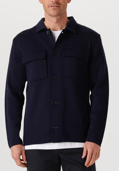 Donkerblauwe LARDINI Overshirt GIACCA MAGLIA UOMO - large