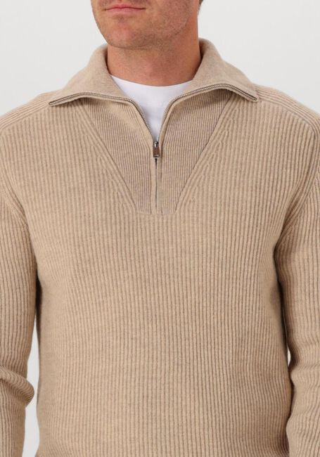 Beige PROFUOMO Trui PULLOVER HALF ZIP - large