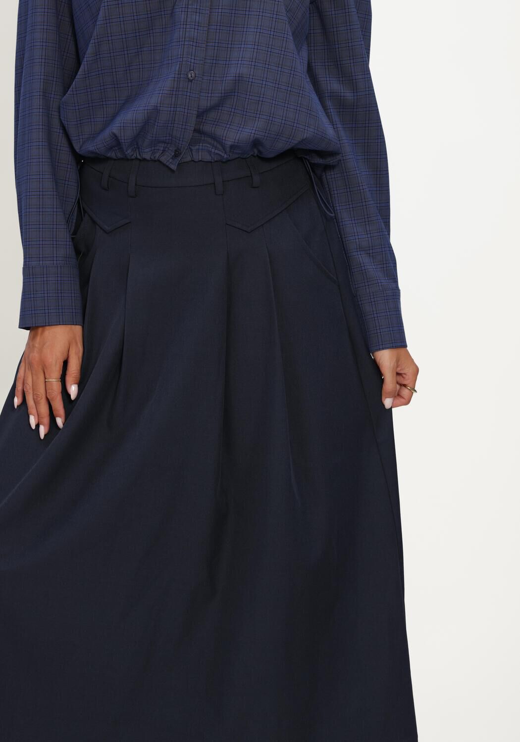Donkerblauwe CO'COUTURE Maxirok LUNACC POCKET PLEAT SKIRT - large