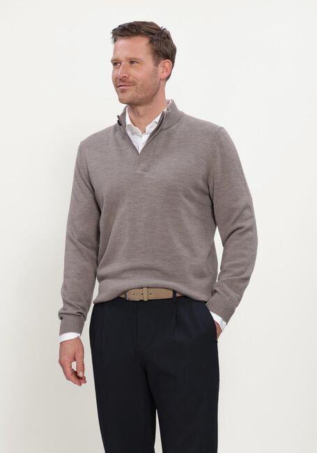 Taupe STEFANO LAURAN Trui DOUBLE KNIT ZIP - large