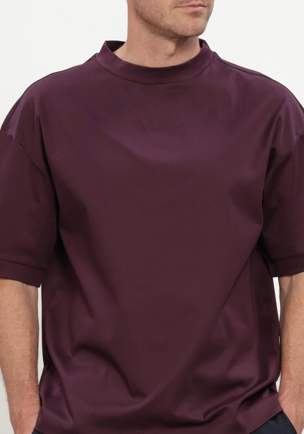 Bordeaux VALENZA Polo HEAVY SUPIMA OVERSIZED T-SHIRT - large