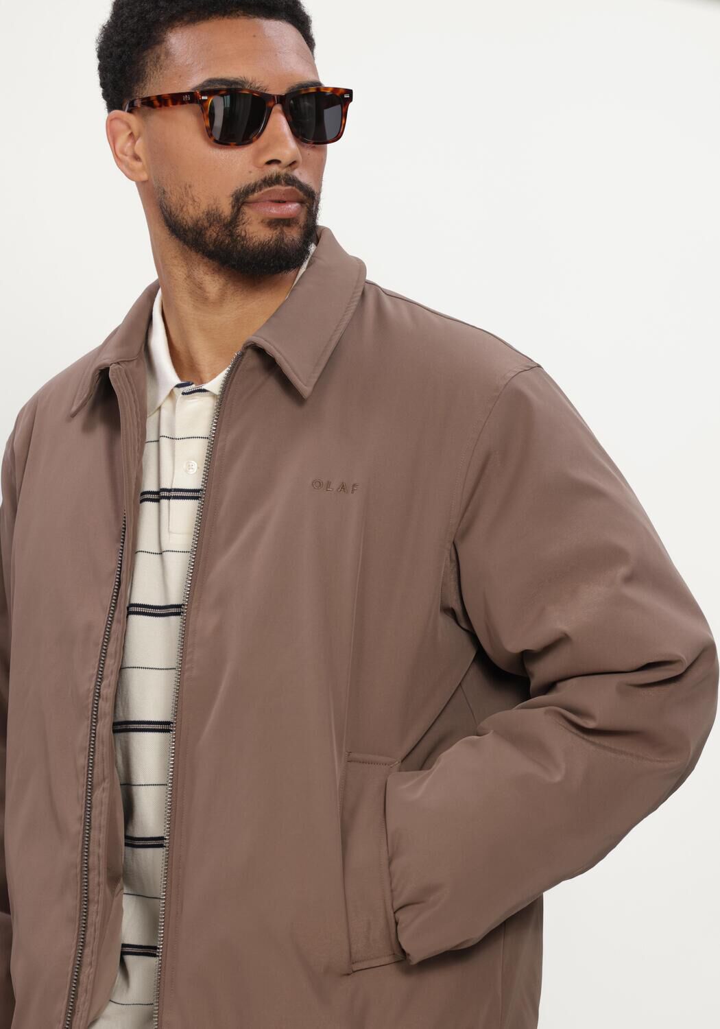 Bruine OLAF HUSSEIN Gewatteerde jas PADDED JACKET - large