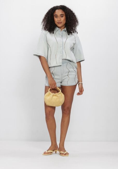 Blauwe DANTE6 Blouses ZOFIA EMBELLISHED DENIM SHIRT - large