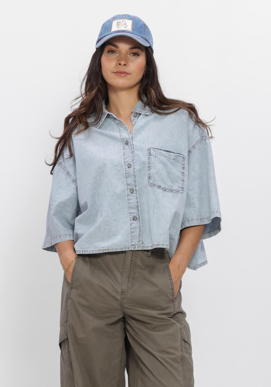 Lichtblauwe AMERICAN VINTAGE Top PAYBOU - large