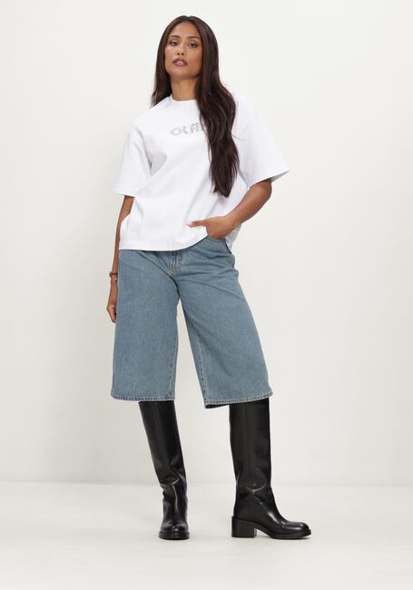 Lichtblauwe OLAF HUSSEIN Wijde broek DENIM SHORTS - large