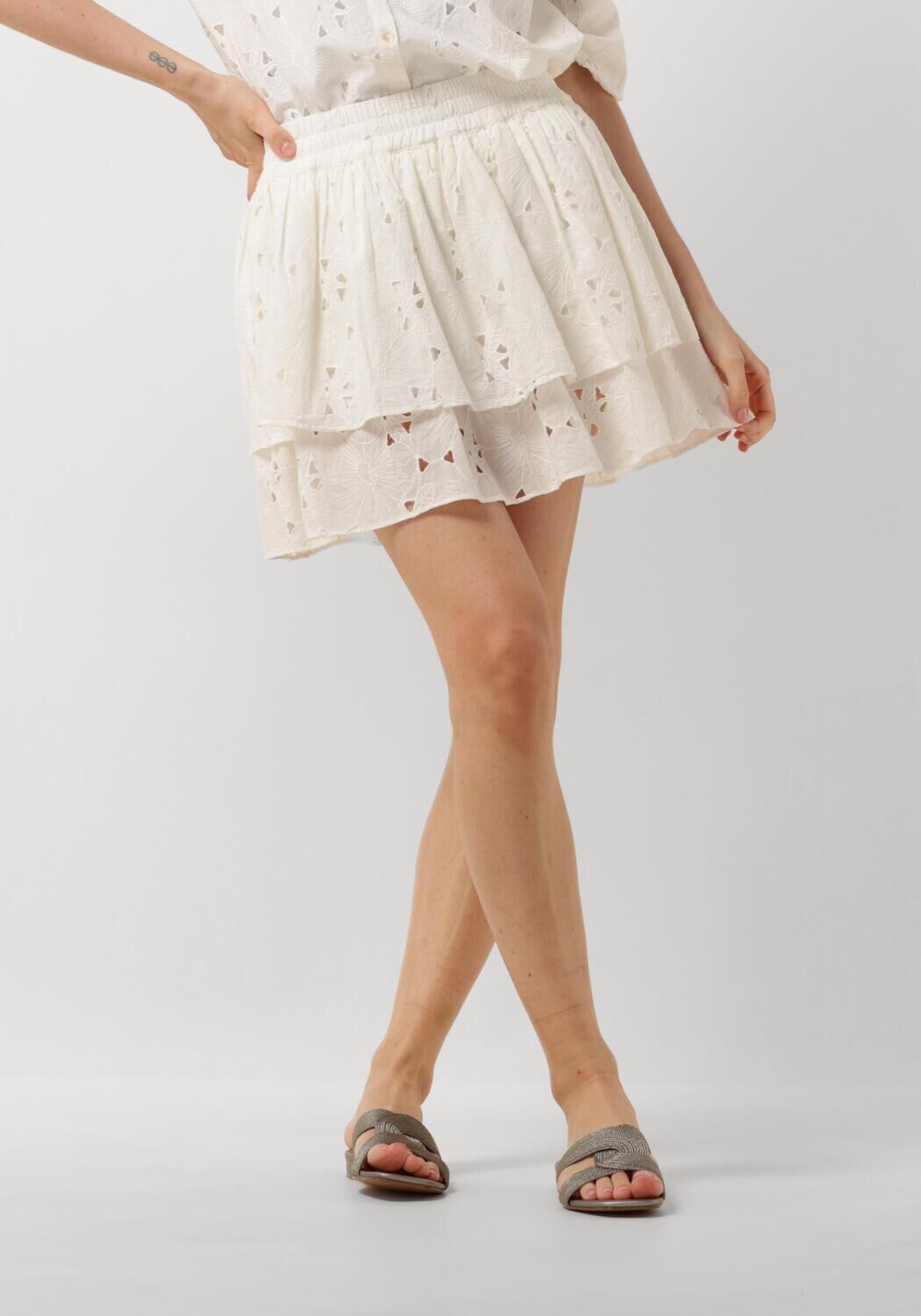 Amaya Amsterdam Minirok Dames Teddy, Maat: L, Kleur: Wit