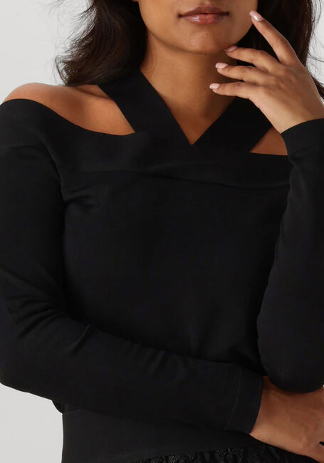 Zwarte SUMMUM Trui BARE SHOULDER TOP DULL - large