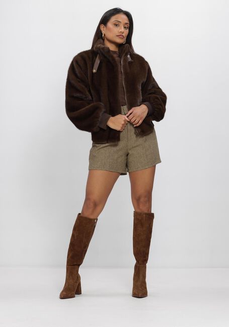 Bruine AMAYA AMSTERDAM Faux fur jas TALA JACKET - large