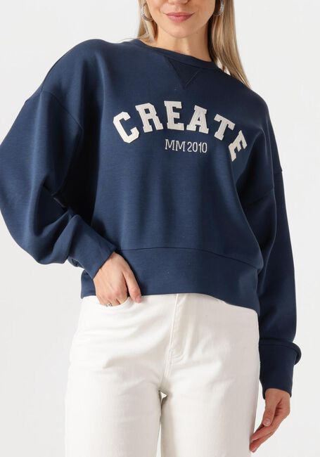 Donkerblauwe MOS MOSH Trui MMCELLI O-LS SWEATSHIRT - large