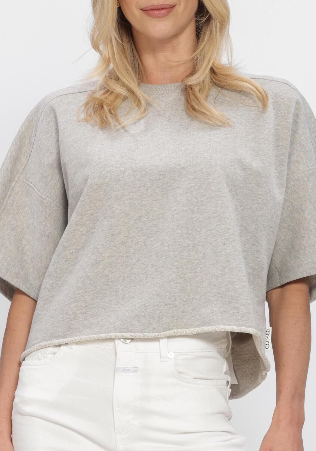 Lichtgrijze CLOSED Tops & T-shirts DEEP YOKE T SHIRT - large