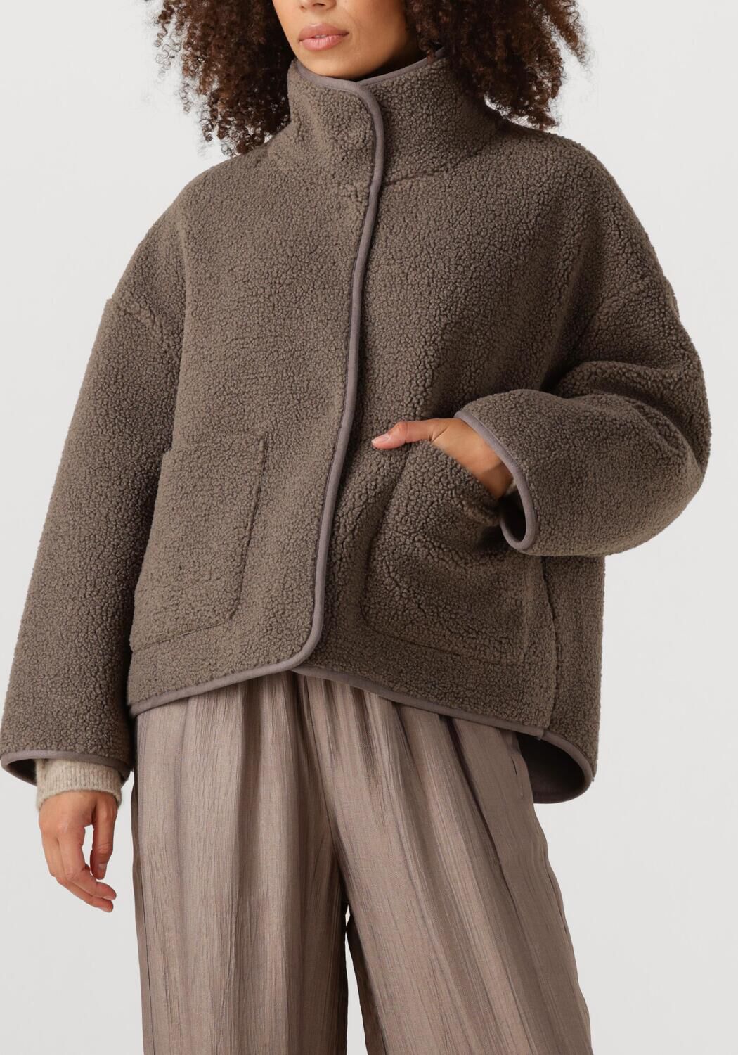 Bruine KNIT-TED Teddy jas JILL - large