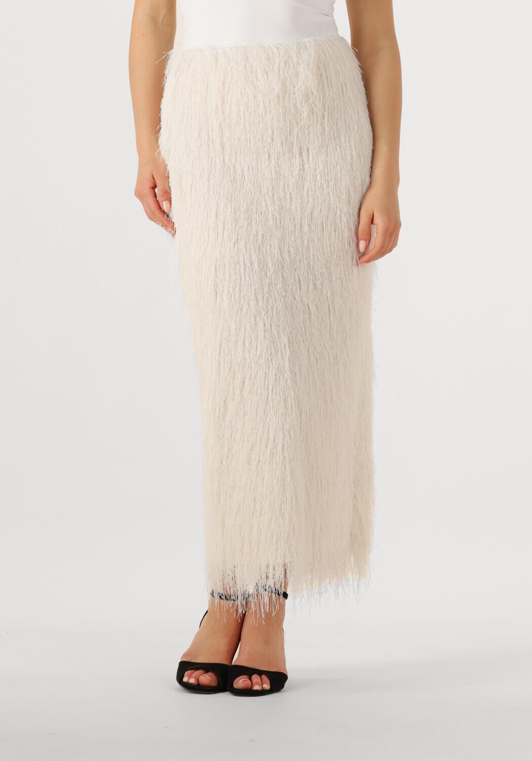 Copenhagen Muse Midirok Dames Cmfallon-skirt, Maat: L, Kleur: Wit