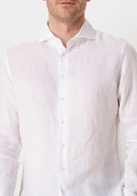 Witte PROFUOMO Klassiek overhemd SHIRT X-CUTAWAY LINEN - large