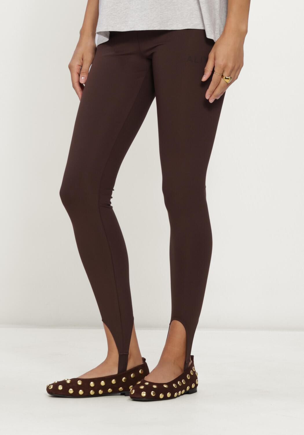 Bruine ALIX THE LABEL Legging LADIES KNITTED CLEAN LEGGING - large