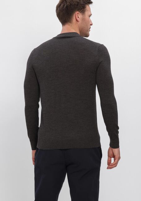 Donkergrijze PROFUOMO Trui PULLOVER MOCK NECK EXTRAFINE MERINO - large