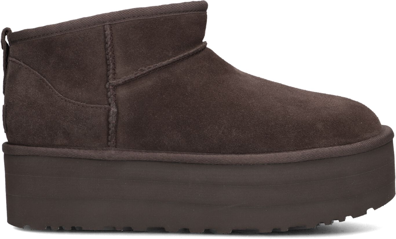 UGG Vachtlaarzen Dames W Classic Ultra Mini Platform, Maat: 42, Materiaal: Suède, Kleur: Bruin
