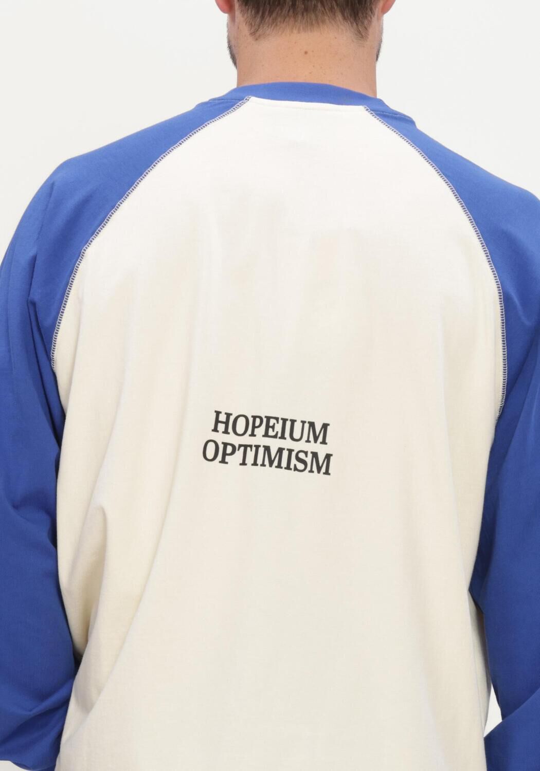 Ecru HOPEIUM T-shirt HOPEIUM OPTIMISM RAGLAN L/S COBALT/ KIT - large