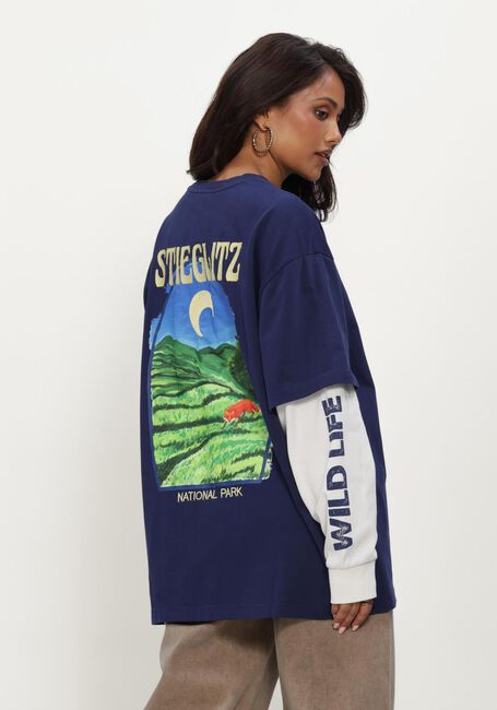 Blauwe STIEGLITZ T-shirt FIORE - large